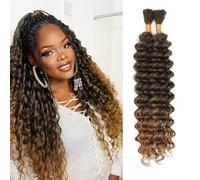 Deep Wave Bulk 2 Packs Ocean Crochet Hair Deep Wave Braiding Long Curly Crochet Hair for Boho Braids (T4/27, 18in)
