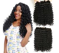 Deep Wave Bundles Human Hair Brazilian Virgin Hair Bundles Full Head Deep Curly Weave Bundles Human Hair Natural Black Color Can be Dyed 3 Bundles Total 300g 10 10 10 Inch