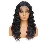 Deep Wave Lace Wig Synthetic Natural Hair Lace Front Wigs For Women African American Highlight Body Wave Female Wigs