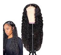 Deep Wave Lace Wig - Transparent Pre Drawn Frontal, Glowless Water Hair, 150% Density Curly with Realistic Hairline, Ideal for Everyday Look, Events, Special Occasions and Sal