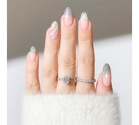 Deep Wine Red Matte Coffin Press On Nails with Snowflake Dot Design - Pink Stripes Long Square False Nails Set for Women French Manicure Art Tips Winter Party Wear Glossy Finish