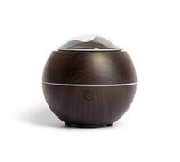 (Deep Wood Grain) 100ml Mini Humidifier Aroma Essential Oil Diffuser USB 2 Gear Ultrasonic Fog Mist Maker with Colorful Lights for Home Bedroom Office