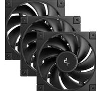 DeepCool FD12 120mm Case Fan 3-Pack, PWM Control, High Airflow, Low Noise, Hydro Bearing, Black, Anti-Vibration Pads, 4-Pin Connector