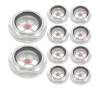 DEEPCRAFF 10pcs Liquid Level Gauge Oil Level Sight Window, G3/4 Thread, Aluminum Alloy and Glass, Silver, 3.30x3.30x1.50cm, for Pump and Compressor Tanks, Industrial Settings