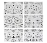 DEEPCRAFF 12 Sheets Halloween Spider Web Face Stickers for Temporary Tattoos, Paper Material Halloween Temporary Tattoos for Party Makeup and Costume Events