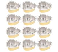 DEEPCRAFF 12pcs Aluminum Foil Heart-shape Wax Melting Containers for Hair Removal Large Capacity Wax Melter Bowls Convenient to Clean and Suitable