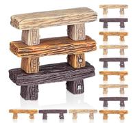 DEEPCRAFF 18pcs Resin Miniature Park Bench Set with Realistic Design, Low Maintenance Mini Benches for Dollhouse, Indoor and Balcony Garden Decor, for Bonsai and Miniature Gardens