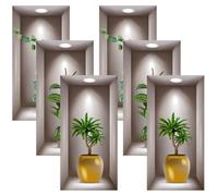 DEEPCRAFF 2 Sets D Bonsai Wall Sticker PVC Potted Plants Decorative Wall Decals Removable Adhesive Bonsai Sticker for Bathroom and Rooms Free Combination and Leaving No Trace