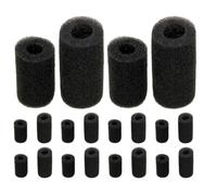 DEEPCRAFF 20pcs Aquarium Filter Intake Sponge Guard, Cotton Pre-filter | Fine Mesh Micro-porous Structure, 15mm or 22mm Inner Diameter, Helps Prevent Pump Clogs, Black Finish