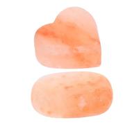 DEEPCRAFF 2pcs Himalayan Mineral Salt Body Massage Stone with Deep Cleansing and Moisture Sensitive Protection, Handmade Oval Salt Scrub Bar for Foot Care and Facial Washing, Natural Orange