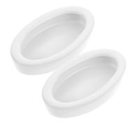 DEEPCRAFF 2pcs Oval Shaped Ceramic Reptile Food and Water Bowl for Horned Frog and Lizard, Sturdy Pet Feeding Supplies for Safe Food Storage and Hydration in Terrariums
