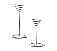 DEEPCRAFF 2pcs Spiral Iron Air Plant Stand Holder with Stable Base | Black Finish, Compact Footprint, Strong Bearing Capacity, Modern Styling for Artificial Plants, Decorative Orbs, Offices