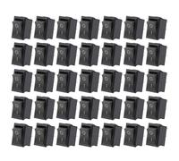 DEEPCRAFF 35pcs Rocker Switch On/off 2-pin 250vac/6a Black Plastic Copper Snap-in for Household Appliances and Car, Electrical Engineering