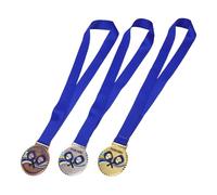 DEEPCRAFF 3pcs Pickleball Winner Medals Made from Zinc Alloy with Neck Ribbon Suitable for Display and Athlete Recognition, for Student Reward and Game Award Occasions