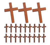 DEEPCRAFF 40pcs Wood Cross Charms Pendant for Jewelry Making with Rustic Style and Unique Look, Small Wooden Crosses for Creative Endeavors and Crafting Projects