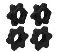 DEEPCRAFF 4pcs Black Plastic Barbell Self-locking Nuts, Versatile Accessory to Secure Dumbbell Bars, Anti-slip Locking Nuts for Home Gym and Strength Training Equipment