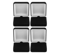 DEEPCRAFF 4pcs Black Velvet Medal and Badge Display Box, 65mm Square | Soft Lined Interior, Tightfitting Lid, Wall or Office Presentation, Protects Surfaces from Scratch