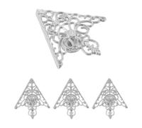 DEEPCRAFF 4pcs Vintage Silver Triangle Shirt Collar Clips Brooches, Lightweight Alloy Hollow Pattern Sweater Fastener Pins for Women, for Collared Blouses and Dress Shawls in Social