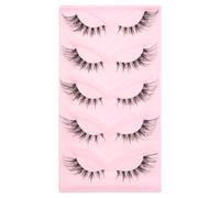 DEEPCRAFF 5 Pairs Black Classic Fake Eyelashes Lightweight Comfortable to Use Easy to Take out Fashion Beautiful Faux Lashes for Daily and Stage Makeup