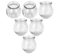 DEEPCRAFF 6pcs Glass Cupping Therapy Set with Thickened Non-Slip Glass Cups for Body Massage and Vacuum Suction, for Chinese Fire Cupping and Relaxation at Home