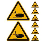 DEEPCRAFF 8PCS Mechanical Pinch Sticker Hand Crushing Stickers Warning Labels Caution Sign Self Adhesive Vinyl Convenient to Use for Industrial Safety