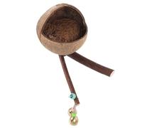 DEEPCRAFF Bird Nest Parrot Nest round Coconut Shell Wooden Birdcage with Perch Bell for Canary Bird Home Pet Store
