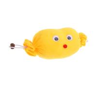 DEEPCRAFF Candy Shaped Plush Cat with Bell, Interactive Self Entertainment | Yellow Cuddle-friendly Design, Gentle on Teeth, Supports Active Play, Suitable for Kittens and Small Breed Cats