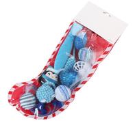 DEEPCRAFF Christmas Cat Toy Interactive Play 10pcs Plush Plastic for Cats | Cute Creative Novelty, Playful Teaser Balls, Attracts Attention, Festive Design for Cat Lovers Random Color Random Style