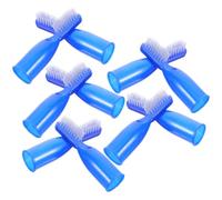 DEEPCRAFF Finger Toothbrushes Lightweight and Safe Blue 10pcs with Soft Bristles Plastic Material with Concise and Practical Design to Prevent Injury for Tooth Cleaning in Prisons