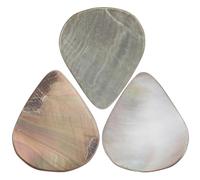 DEEPCRAFF Guitar Picks Providing Mellow Authentic Sound without Scratching 3 Pcs Black Shell Tones Made of Real Shell Material, 28x23x2mm, Designed for Guitars and Low Instruments