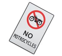 DEEPCRAFF High Visibility No Motorcycle Caution Sign Made of Lightweight Iron for Easy Installation, Suitable for Streets and Variety of Settings, Sturdy Safety Road Sign