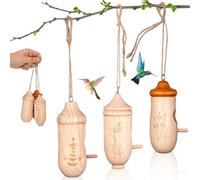 DEEPCRAFF Hummingbird Houses Smooth Surface 3pcs Garden outside Bird Houses Hanging Wooden Providing Safe and Comfortable Place for Small Birds