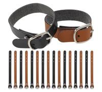 DEEPCRAFF Luggage Tag Straps with Buckles Easy to Install and Remove Pu Leather 20pcs Adjustable Loop Identification Straps Multipurpose Application for Suitcases and Briefcases for Daily