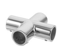 DEEPCRAFF Marine Stainless Steel Pipe Cross Fitting 25mm Heavy Duty Four Way Connector for Boat Handrail Systems Marine Grade Durability Precision Installation