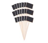 DEEPCRAFF Mini Wooden Chalkboard Picks Boxwood Material 20pcs with Small Chalk Plaques on Stick for Garden Flowers and Plants for Home Decoration and Party Use