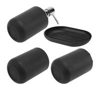 DEEPCRAFF Modern and Set Material Bathroom or Accessories Plastic Black Simple Stylish Bathroom Wash Supplies Kit for Use Home Hotel