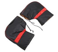 DEEPCRAFF Motorcycle Handlebar Mitt Gloves Waterproof Pu Leather Winter Windproof Plush Lining Easy to Remove Protective Cover Random Color for Motorbike Winter Riding
