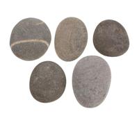 DEEPCRAFF Paintable Stones for Creative Art Projects and Group Craft Activities 5pcs Flat Smooth Pebbles Balanced Absorbency, Natural River Rocks 2.76x1.77x0.79in Random Color for Crafts