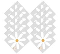 DEEPCRAFF Peel and Stick Wall Decals Wall Sticker Daisy Flower 10pcs PVC White Self-Adhesive Removable 10 Sheets for Tile Closet Dining Room and Living Room