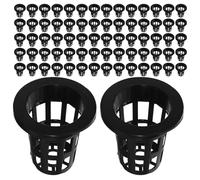 DEEPCRAFF Plastic Garden Mesh Net Pot and Easy Transplanting with Optimal Oxygen Flow 100pcs Sl lack Nursery Basket for Hydroponics for Compact Urban Gardens and Hydroponic Container