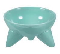 DEEPCRAFF Raised Ceramic Pet Feeding Bowl for Small Dogs and Cats with Tilted Design Protecting Pet's Cervical Spine Suitable for Household Use Light Green Elevated Pet Food and Water Dish
