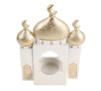 DEEPCRAFF Ramadan Castle Statue Resin Tower Ornament for Desk Display | Golden Medieval Architecture Accent, 21x13.2x6.2cm Size, Eid and Ramadan Decor