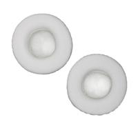 DEEPCRAFF Replacement round Headphone Pads in White Protein Leather with Noise Reduction and Ear Protection, Fashionable Headphone Sleeves for Comfortable Use and Universal Fit