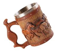 DEEPCRAFF Viking Drinking Cup Resin Mug with Thickened Resin Material Round Shape, Easy to Clean Decorative Coffee and Beer Mug for Home Use