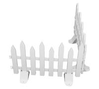 DEEPCRAFF White Plastic Picket Fence 6pcs Set for Garden Border, Lightweight Modular Design with Base, Smooth Surface Decorative Garden Boundary Fence for Courtyard and Patio