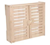 DEEPCRAFF Wooden Router Organizer Box and Cable Management with 2-layer Design and Multiple Cable Holes Decorative Wifi Router Shelf Storage Box Universal Compatibility for Home and Office