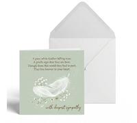 Deepest Sympathy Card for Loss of Loved One, Condolences Greeting Note with Comforting Robin Poem, Sorry for Your Loss Support for Family Friends, Blank Inside Thick Stationery 13x13cm