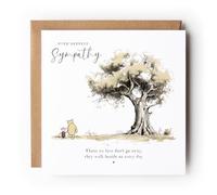 Deepest Sympathy Card with Winnie the Pooh Theme, Bereavement Greeting Card, Thinking of You, GC725