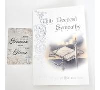 Deepest Sympathy Deluxe Sympathy Card and comforting Prayer Wallet Card Unsex for him or her