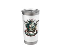 Deepfake Nation AI Surveillance Cyberpunk Stainless Steel Insulated Tumbler